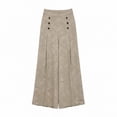 thumbnail image 6 of Ailaofu Women's Fall High Waist Jacquard Wide Leg Pants Button Formal Palazzo Trousers for Evening and Workwear, 6 of 6