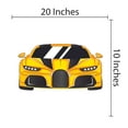 thumbnail image 3 of CARS & VEHICLES - Kids Teens Bedroom Yellow Sports Car Vehicle Decal Front View Design Vinyl Wall Decal Sticker - Adhesive Modern Multicolored Super Car Wall Decoration 20" x 10", 3 of 3