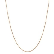 Real 14kt Rose Gold 1.15mm Carded Cable Rope Chain; 20 inch; for Adults and Teens; for Women and Men
