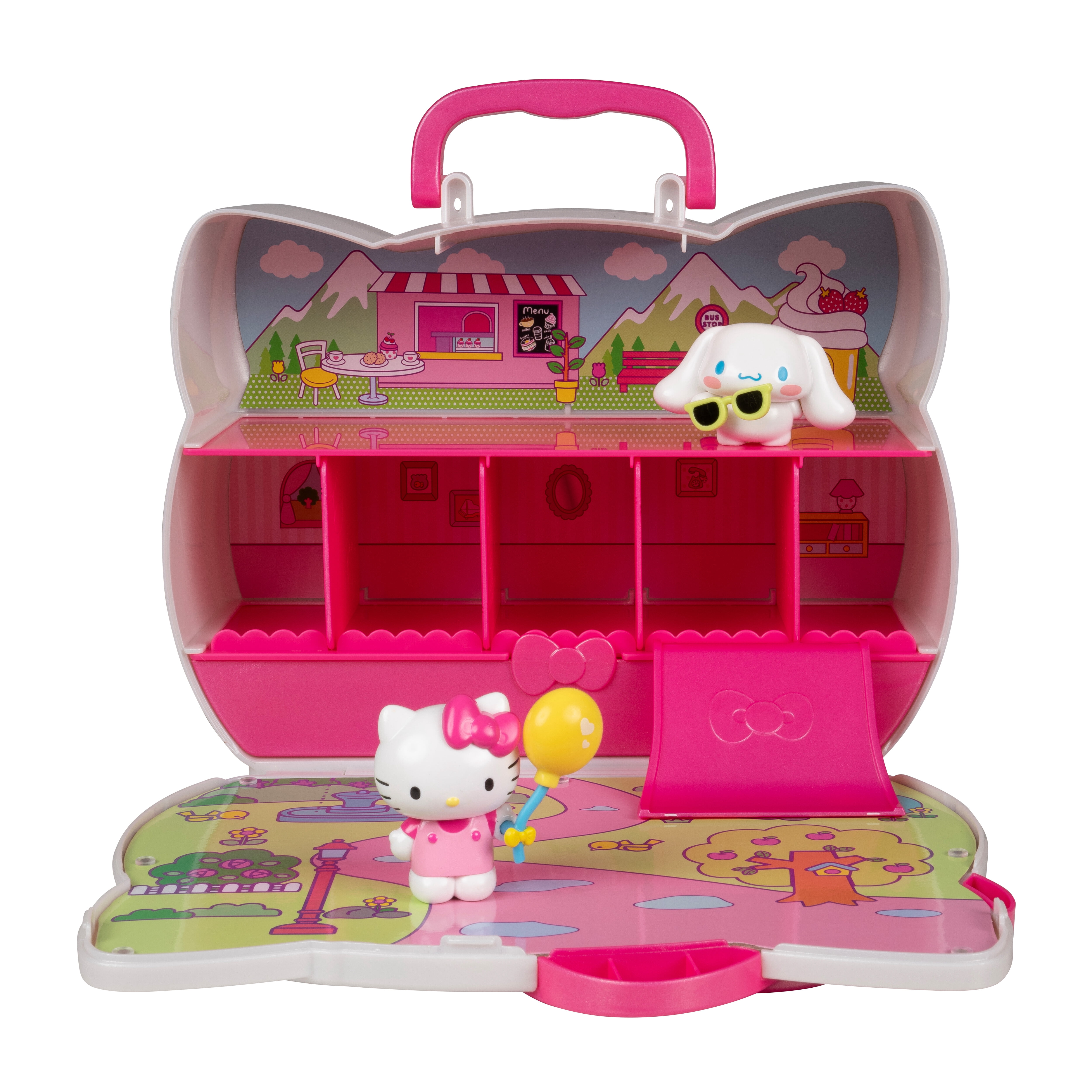Hello Kitty® and Friends Bring-Along Bestie Travel Case - Play & Display Toy with 2 Figures, Storage, & 3 Play Areas with Accessories