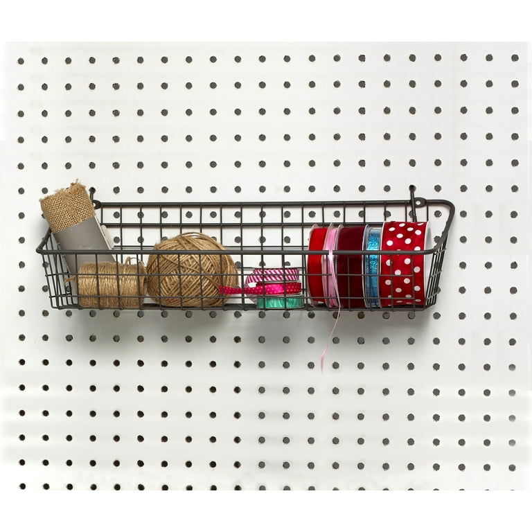 Spectrum Diversified Medium Pegboard & Wall Mount Basket, Wire Basket for Slatwall & Pegboard, Home & Garage Storage, Versatile Wall Organizer for Tools & More, Industrial Gray Spectrum Diversified Medium Pegboard & Wall Mount Basket, Wire Basket for Slatwall & Pegboard, Home & Garage Storage, Versatile Wall Organizer for Tools & More, Industrial Gray