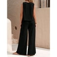 thumbnail image 2 of EASYBRA Women Pants Suit Sleeveless Solid Color Cotton Casual Wear Long Pants Set Sizes S–2XL, 2 of 7