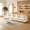 Beige, variant on QUNTTINA 152.8" 4-Seater Modular Sectional Sofa, Chenille Fabric Reversible Couch with Double Layer Plush Cushions, Ergonomic Support Pillows Tool-Free Assembly Modern Living Room Furniture