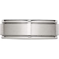thumbnail image 3 of Stainless Steel Polished With Brushed Center 8mm Ridged Edge Band (Size 8.5) Made In China sr90-8.5, 3 of 5