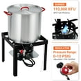 thumbnail image 6 of Rugerasy 60 QT Turkey Fryer,Outdoor Deep Fryer,Aluminum Seafood Boiler Steamer with Regulator,Fish Fryer Pot with Propane Stove Burner Stand and Thermometer Kit,Black + Aluminum, 6 of 8
