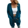 thumbnail image 2 of Qertyioot Cardigans pour Femmes, Haut Décontracté Uni Ample à Manches Courtes Col en V, 2 of 7