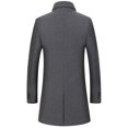 thumbnail image 2 of New Mens Mid-long Lapel Solid Autumn&winter Wool Overcoat, 2 of 4
