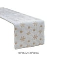 thumbnail image 3 of Eespoir Christmas Sequined Snowflake Lint Tables Runner, Artificial Wool Table Cover for Restaurant Home Decor, Meal Setting, Festive Tabletop, Holiday Dining(Gold), 3 of 6