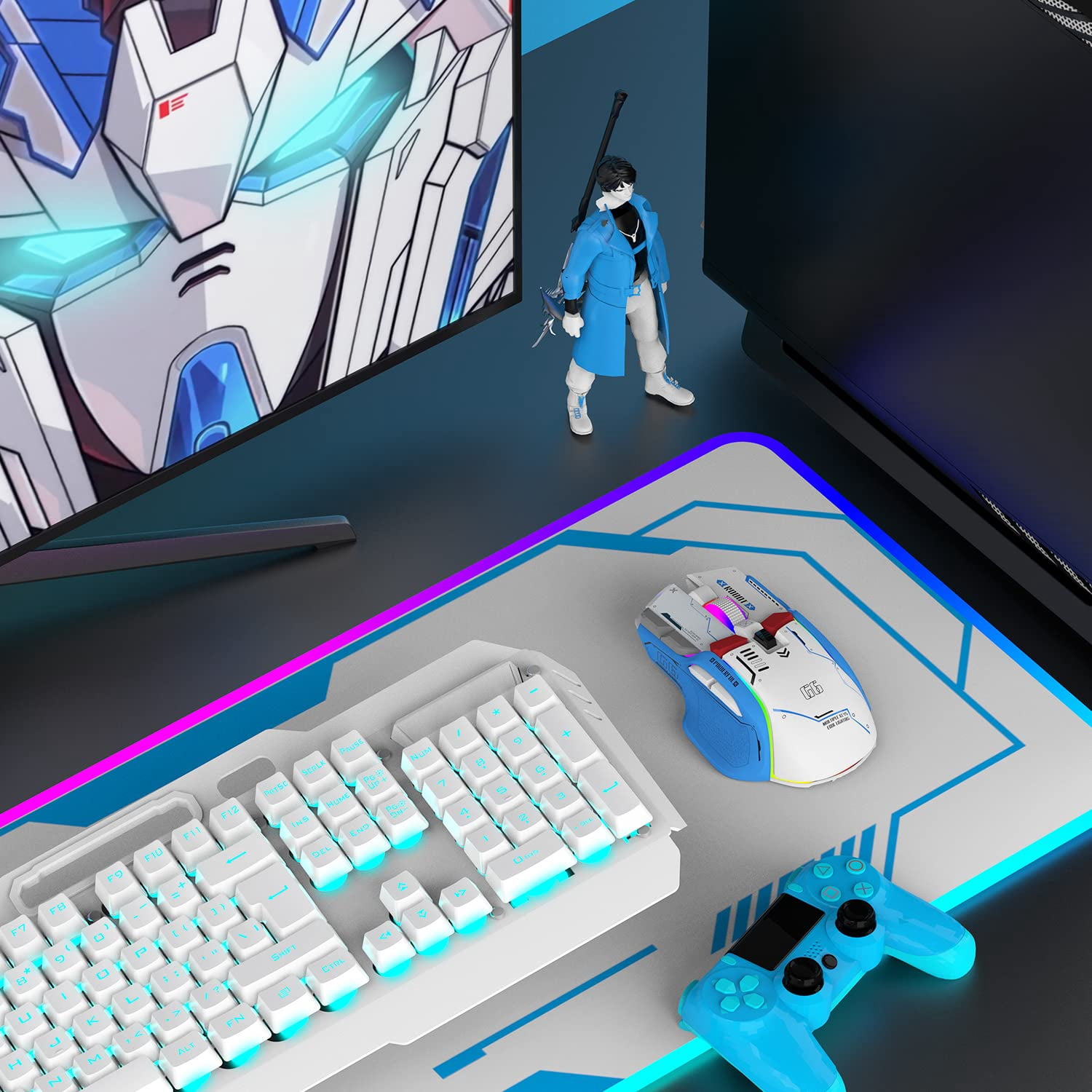 Gaming Mouse, Wired/Wireless/Bluetooth Tri Modes, 5 Adjustable DPI and 11 RGB Backlit, Rechargeable Silent Computer Gaming Mice for Windows/Android/MAC/iOS