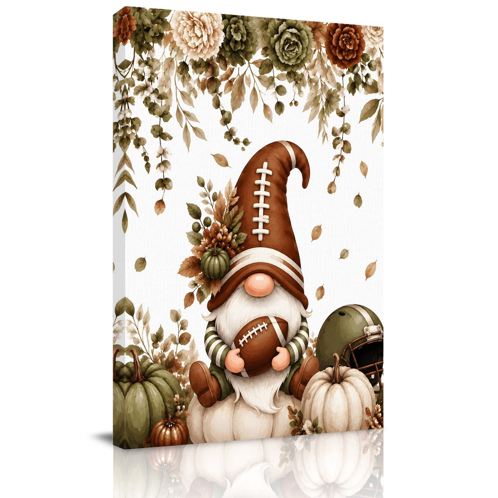 Canvas Wall Art Thanksgiving Framed Canvas Prints for Hallway Living Room Farmhouse Fall Gnomes Pumpkin Flowers Leaf Extra Large Gallery Wrapped Wall Decor for Home Office Gifts 20 x30