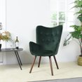 thumbnail image 3 of Homylin Armchairs Accent Chairs, Wingback Tufted Vanity Tall Back, Solid Wood Legs, 3 of 10
