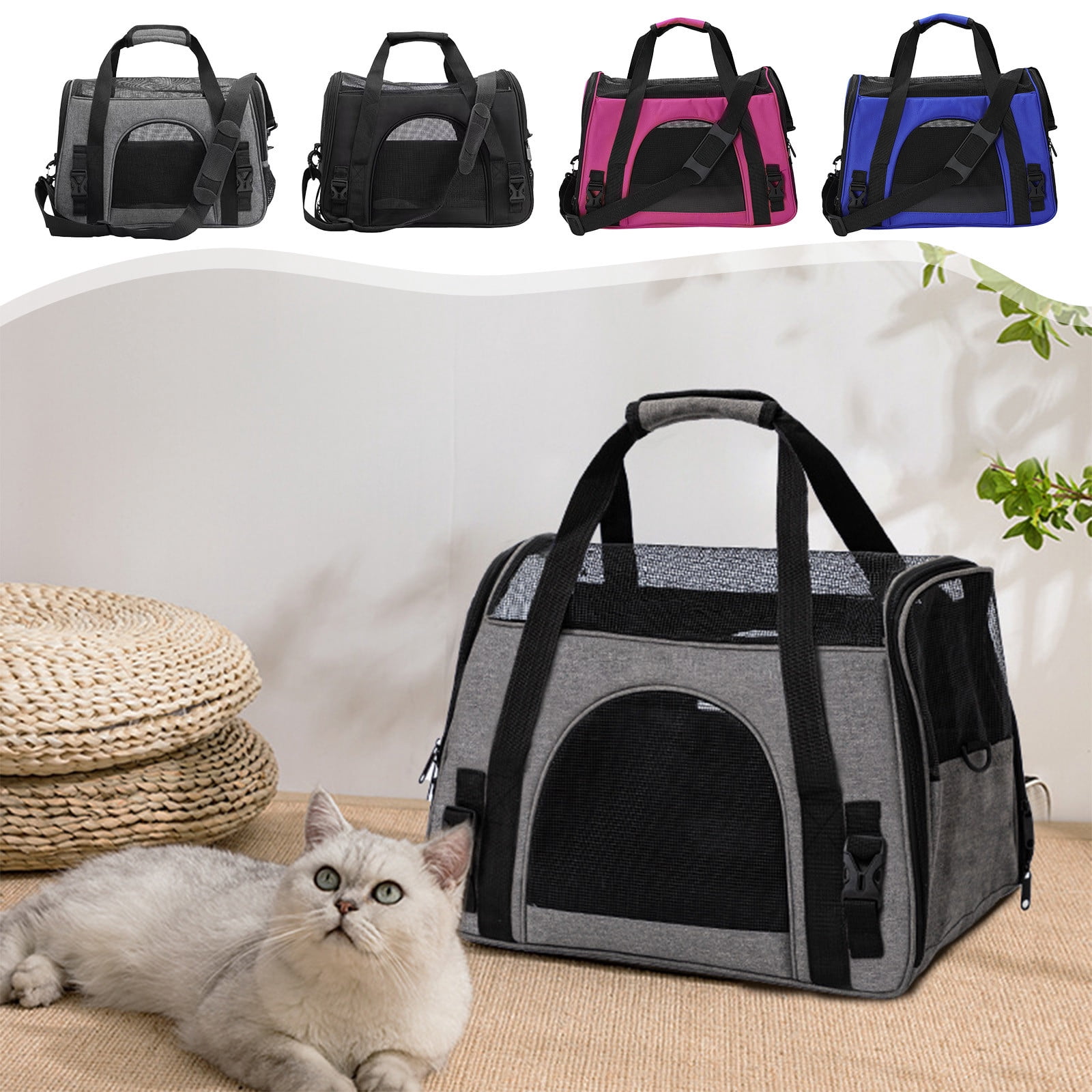 Sentmoon Dog Carrier Cats Carrier Pet Carrier Bag Basic Soft Mesh Pet Travel Bag for Small Pet Less Than Portable Stylish Pet Travel Bag Ventilated and Breathable Mesh for Car