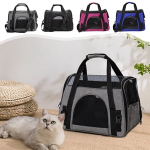 Sentmoon Porte-chien Cats Porte-cabine Sac de transport de base pour animaux de compagnie doux Mesh Sac de voyage pour petits animaux de moins que le sac de voyage d'animaux élégants portatifs Mesh ventilé et respirant pour voiture