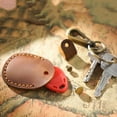 thumbnail image 3 of Elegant Leather AirTag Case – Handmade Brown Keychain Holder for Secure Anti-Lost Storage, 3 of 5