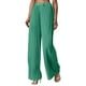 thumbnail image 1 of Pantalones palazzo de cintura alta y pierna ancha para mujer: plisados, fluidos, cintura elástica, poliéster, estilo informal de negocios, tallas S-XXL, 1 of 4