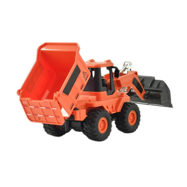 Orange Forklift Model Alloy Engineering Vehicle Simulation Load Bulldozer Dump Truck Children Excavator Boy Toy Car