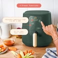 thumbnail image 3 of 3 Quart Digital Air Fryer, Compact Small Kitchen Air Fryer with Touch Screen Display, 4 Preset Functions, 170°F–400°F Adjustable Temperature, Ceramic Nonstick Basket, 1200W (Thyme Green), 3 of 9