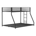 thumbnail image 2 of Furniture of America Franz Kids Twin Over Full Metal Mattress Ready Bunk Bed, Black, 2 of 6