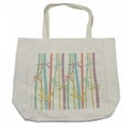 thumbnail image 1 of Japanese Shopping Bag, Colored Exotic Bamboo Stems Eastern Organic Woody Grass Plant Nature, Eco-Friendly Reusable Bag for Groceries Beach and More, 15.5" X 14.5", Cream, by Ambesonne, 1 of 2