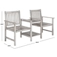 thumbnail image 5 of Safavieh Brea Indoor/Outdoor Modern Twin Seat Bench, 5 of 6