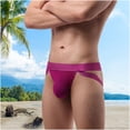 thumbnail image 2 of SELONE Men G-String Briefs Casual Breathable Underwear Loose Elastic Waistband Pouch Slim Wear Pink L, 2 of 6