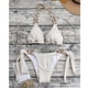 thumbnail image 2 of Traje de baño de corte alto para mujer, traje de baño de 2 piezas con detalle de cadena, texturizado, con cuello Halter, color blanco leche M, 2 of 6