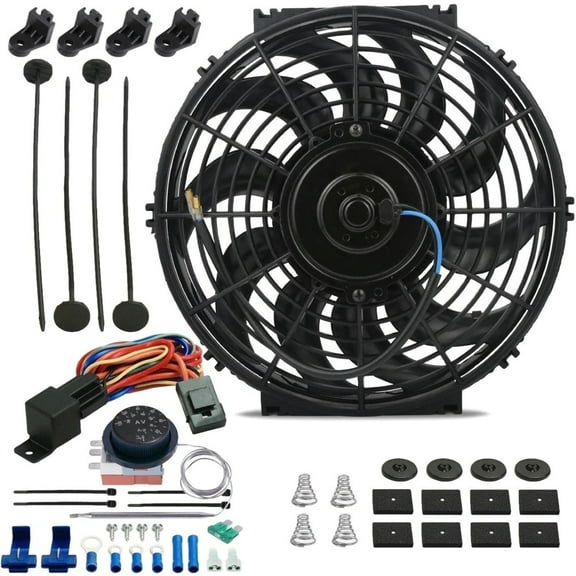 12-13 Inch 130w Electric Radiator Fan Adjustable Temperature Controller Kit