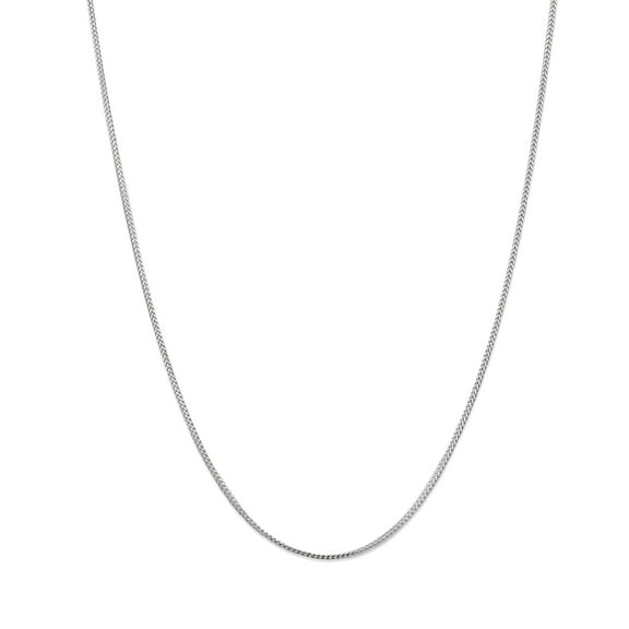 14k White Solid Gold Franco Chain Necklace, 1.2mm, 16"