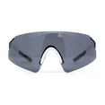 thumbnail image 2 of Polarized Mens Cool Futuristic Curved Shield Rimless Plastic Sport Sunglasses White - Black, 2 of 4