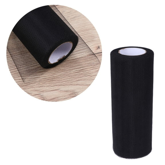 MERRYHAPY Tulle Netting Rolls Polyester Black Wedding Decoration 1Pcs 90X6In