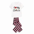 thumbnail image 5 of LuLiaMenton Matching Couples Christmas Pajamas I Love You Plaid Short Sleeve Long Pants Set, 5 of 6