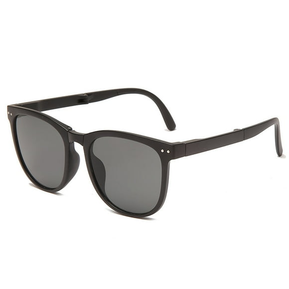 Sunglasses Classic Foldable Style Retro Sun Shades Eye Glasses UV400 Protection Unisex For Men Women Golf Cycling Sports Fishing Travel(Black)
