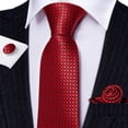 thumbnail image 3 of Set de corbata Barry.Wang de seda a cuadros con gemelos, 150 x 8,5 cm, 3 of 5