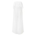 thumbnail image 4 of Aayomet Bodysuit For Women Jumpsuit Women's Summer Casual Solid Color Strapless Top Flowy Wide Leg Long Jumpsuit,White M, 4 of 5