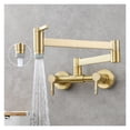 thumbnail image 2 of Wall Mounted Foldable Kitchen Faucet Hot And Cold Single Hole Sink Tap Rotate Folding Spout Brushed Gold Brass Pot Filler Tap ,bar Laundry RV Farmhouse, 2 of 7