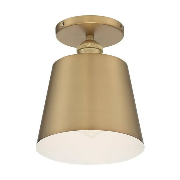 60/7331-Nuvo Lighting-Motif-1 Light Semi-Flush Mount in Transitional Style-7.25 Inches Wide by 9 Inches High   Black/Gold Finish