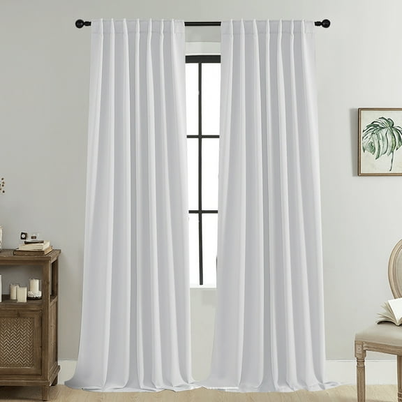 kkbbma under $5 Blackout Curtains for Bedroom and Living Room, 2 Panels Set Thermal Insulated Room Darkening Curtains, 39 x 51 Inch Solid Full Light Blocking Drapes