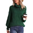 thumbnail image 3 of Women's Fall Oversized Pullover Sweaters Casual High Neck Long Sleeve Tops Winter Clothing, 3 of 12