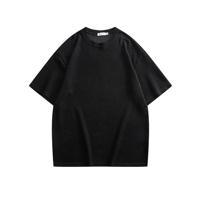 AherBiu Plus Size Mens T-Shirts Crewneck Loose Fitted Breathable Tees Quick Dry Outdoor Workout Tops