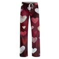 thumbnail image 4 of Hearthz Valentines Pajama Pants for Women Heart Graphic Print Pajama Pants Women Baggy Drawstring Straight Leg Sleep Pants for Women, 4 of 4