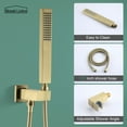 thumbnail image 2 of Boyel Living 3-Function Shower System with Waterfall Tub Spout and Handheld shower Brushed Gold 10 in Square Wall Mount Shower head with Pre-embedded Valve, 2 of 6
