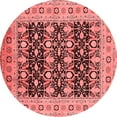 thumbnail image 1 of Ahgly Company Indoor Round Oriental Red Industrial Area Rugs, 4' Round, 1 of 4