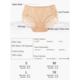 thumbnail image 5 of Unique Bargains Women's Plus Size Sheer Lace Trim High Rise Brief Stretchy Underwear Beige M, 5 of 6