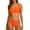Orange, variant on Women Two Piece Bikini Crop Top Nylon Spandex High Cut for Beach Vacation