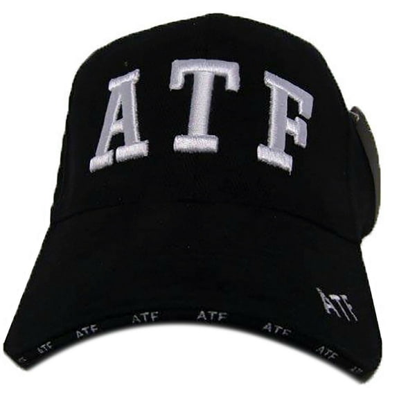 Black and White ATF Alcohol Tobacco Firearms Law Enforcement 3D Baseball Hat Cap