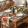 thumbnail image 5 of mubwai Gingerbread Candy Cane Blue Christmas Placemats Set of 4, 12x18 Inch Seasonal Table Mats for Party Kitchen Dining Decoration, 5 of 6