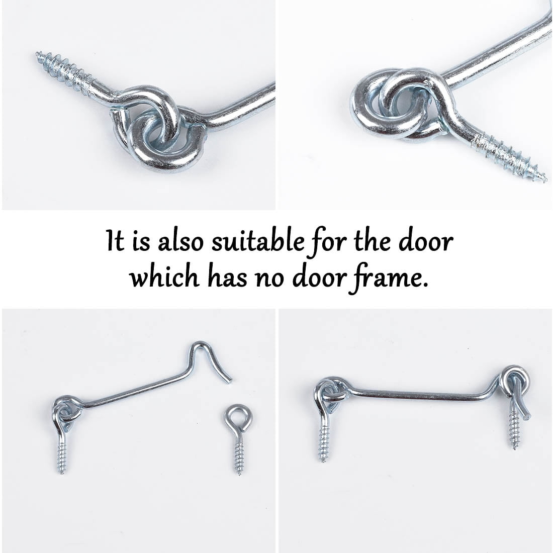 Unique Bargains 3" Cabin Hook Eye Latch Hook Hardware w Screws for Window Slide Barn Shed