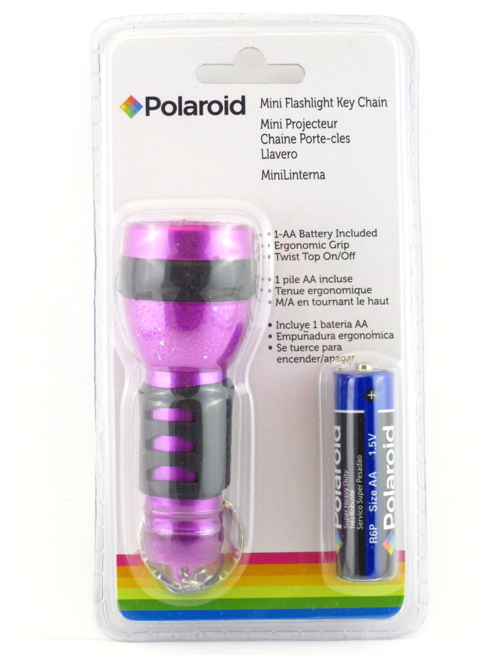 Polaroid Unisex Plastic Mini Flashlight Keychain (Magenta)