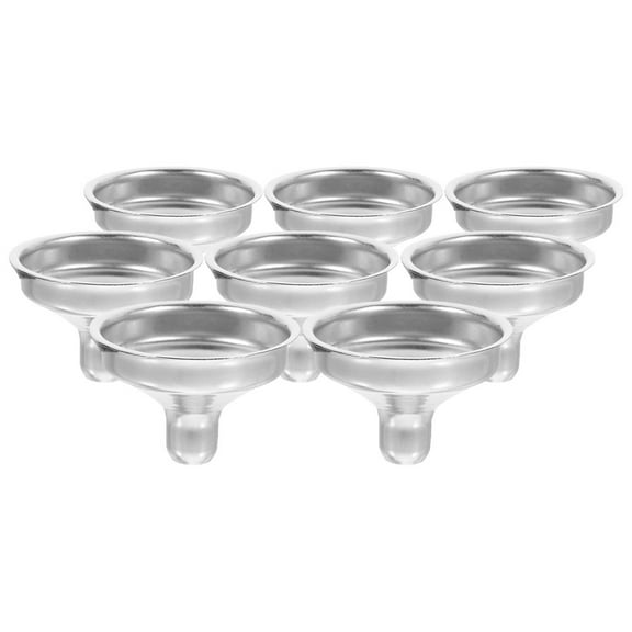 Stainless Steel Funnel Auxiliary Tool Pack Mini for Small Bottles Metal Funnels Filling 8 Pcs