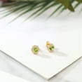 thumbnail image 4 of Gem Stone King 1.42 Ct Round Green Peridot 18K Yellow Gold Plated Silver Earrings, 4 of 4